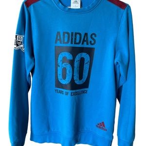 Adidas Sweatshirt Sz XL Climalite front graphic arm patch